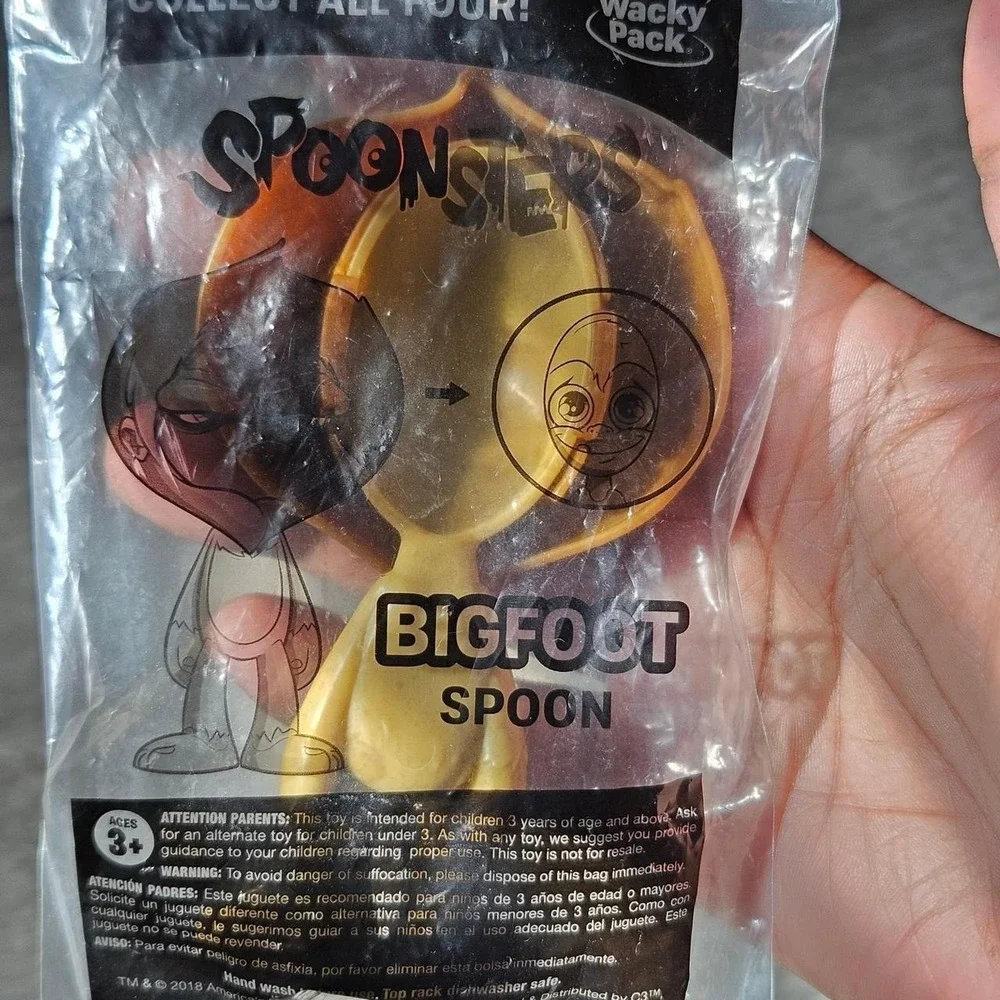 Sonic Wacky Pack Spoonsters Big Foot Spoon 2018 Kid Meal Toy Brown Utensil NEW